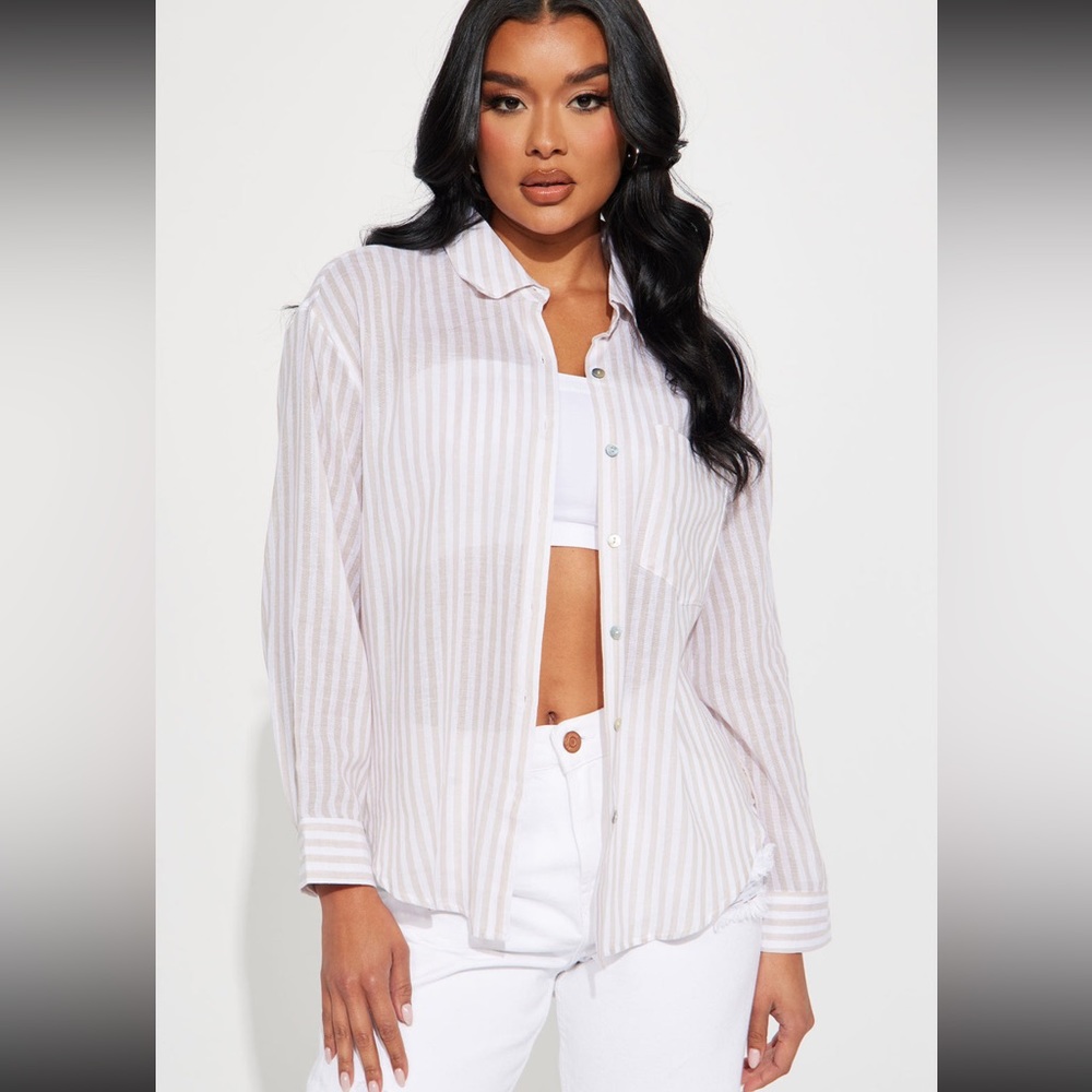 NWT striped button up